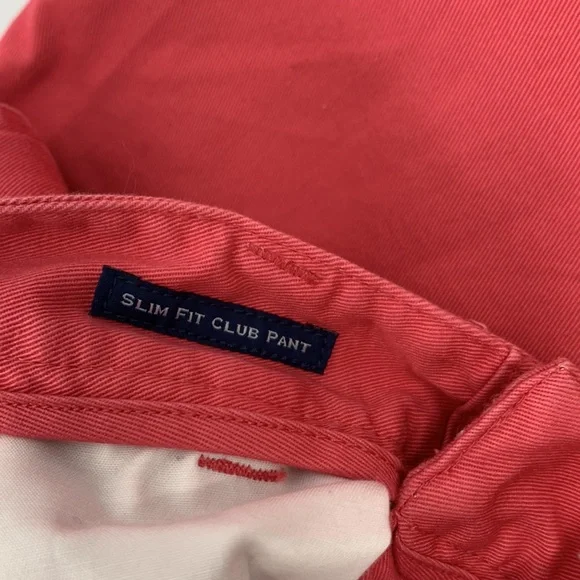 Vineyard Vines Pants Mens size 32 Cotton Slim Fit Club Pant Salmon pink Preppy - Picture 7 of 7